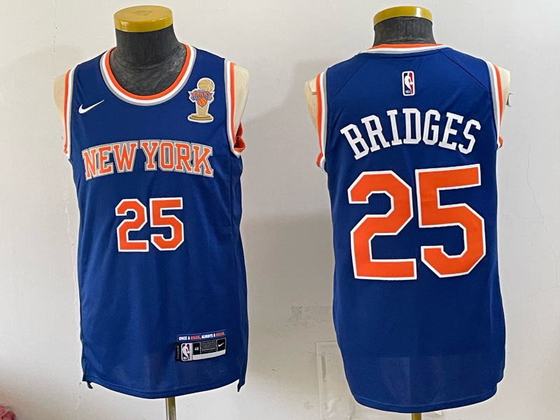 Men New York Knicks #25 Bridges blue 2026 Nike NBA jersey 0722025->new york knicks->NBA Jersey
